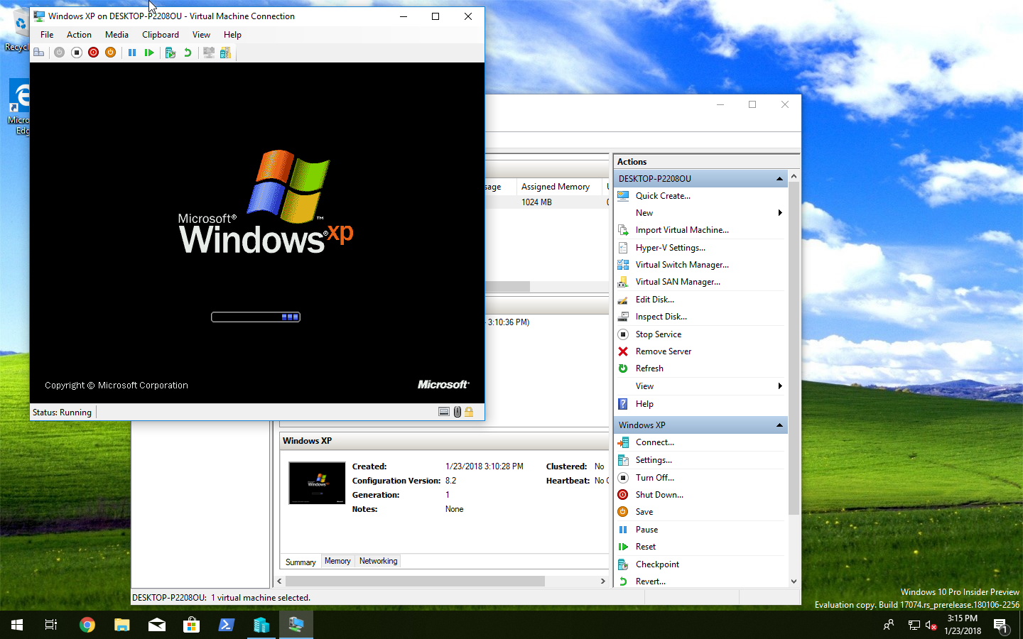 xp mode on windows 10